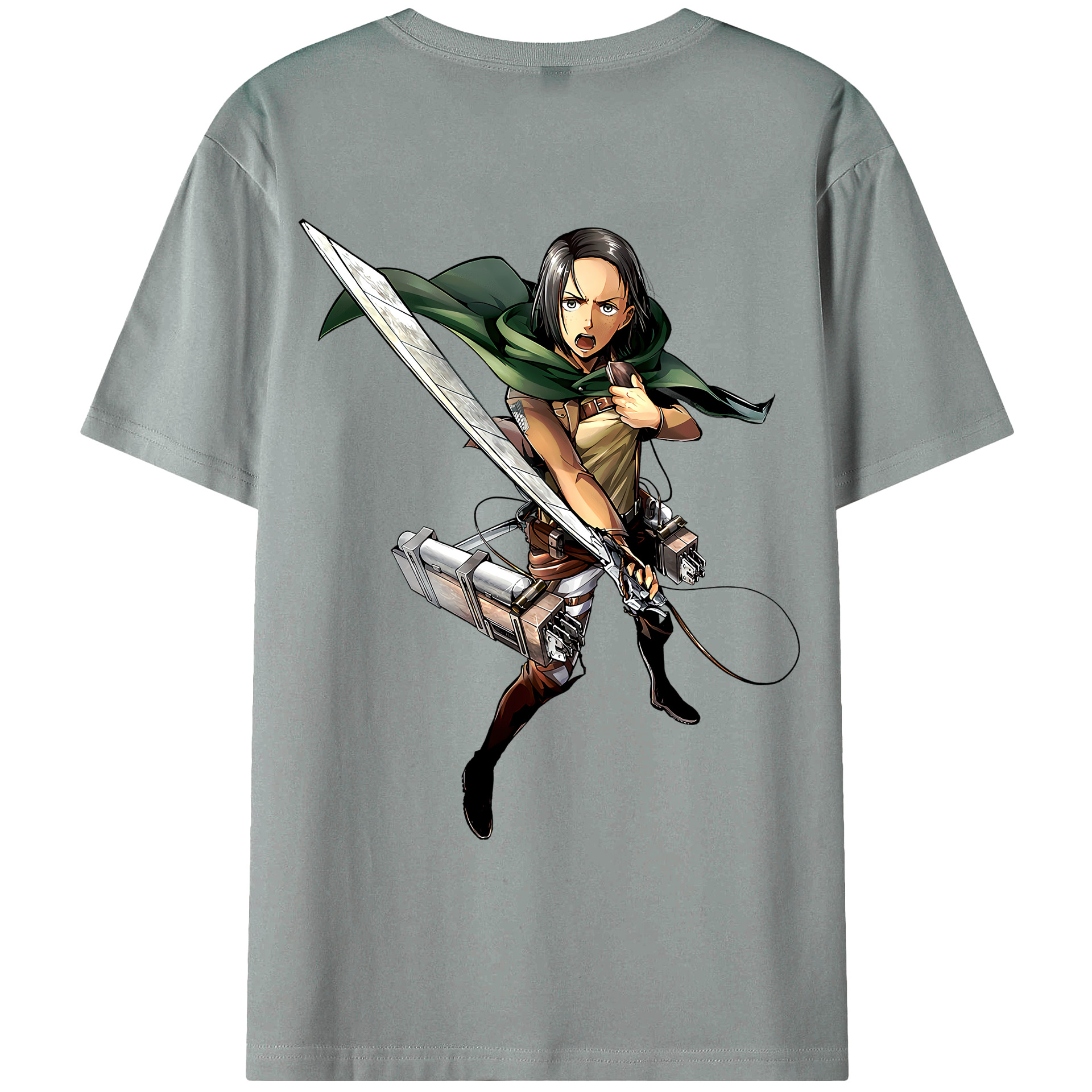 （画像用） 進撃の巨人 Attack on Titan 綿100％ メンズ半袖Tシャツ（バックプリント） 通気性
